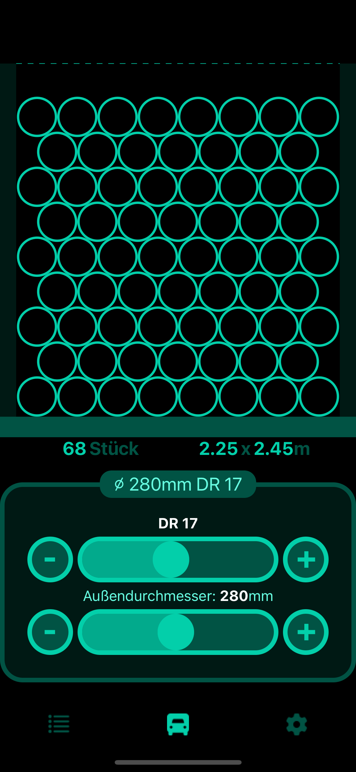 Preisumrechner und LKW-Ladekapazitätsrechner für PE/HDPE Kunststoffrohre
